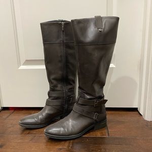 Vince Camuto Knee High Gray Leather Boots Size 9.5